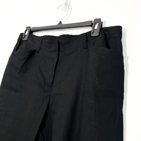 J.Jill Linen Pants Womens 10 Stretch Minimalist Elastic Wide Leg Coastal Boho - Picture 2 of 6